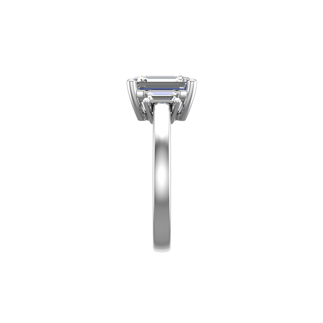 Jennifer Emerald Three-Stone Engagement ring